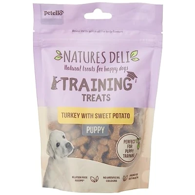 Image of Natures Deli Turkey with Sweet Potato Puppy Training Treats, Biscuits for Small Dogs Gluten Free Low Fat Dog Treats 100 g