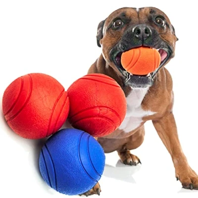 Image of Petopedia 3 X 2.5 Strong Solid Rubber Ball HIGH BOUNCING Virtually Tough Dog Toys Interactive for Boredom Natural Balls dogs