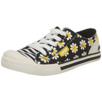 Image of Rocket Dog Women&#039;s Jazzin Trainers, Black Daisy, 4 UK