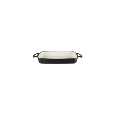 Image of Vogue Black Rectangular Cast Iron Dish 1.8Ltr