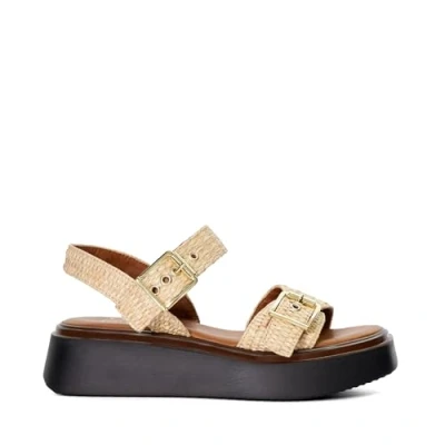 Image of Dune London Womens Ladies Loells Casual Flatform Sandals Natural Leather Size UK 8