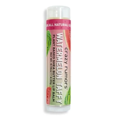 Image of Crazy Rumors Watermelon Taffy Soothing Lip Balm Stick for Dry Lips, 100% Natural Limited Edition Summer 2024