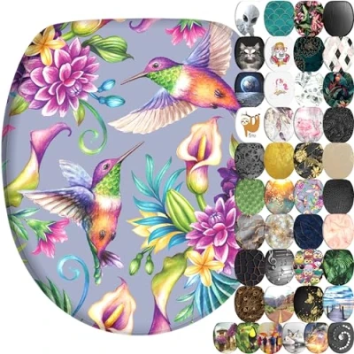 Image of Sanilo Soft Close Toilet Seat, Wide Choice of New Seats, Stable Hinges, Easy to Mount (Hummingbird)