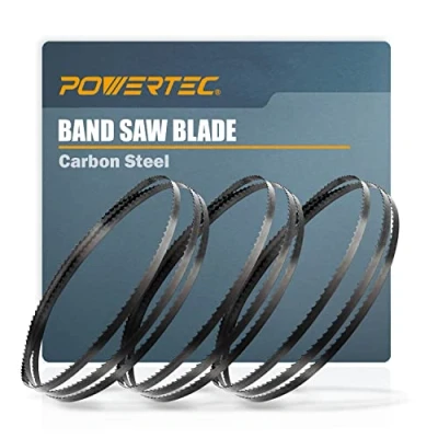 Image of POWERTEC 56 1/8 Inch Bandsaw Blades Assortment for Delta 28 180, 185, Pro Tech and Ohio Forge 3 Wheel 10&quot; Band Saw, 3PK (13609)