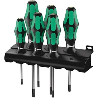 Image of Wera 367/6 TORX® HF Kraftform holding function screwdriver set with rack, 6pc, 05028059001