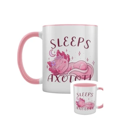 Image of Grindstore Sleeps Axolotl Pink Inner 2 Tone Mug