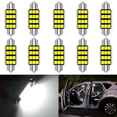 Image of KATUR Super Bright 5630 Chipsets Aluminum CanBus Error Free 1.72&#039;&#039; 42mm DE3175 DE3021 DE3022 6428 7065 LED Festoon Car Interior Door Map Dome Lights Xenon White 12V 10 Pack
