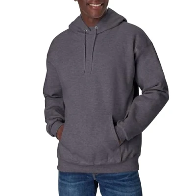 Image of Hanes Unisex Adult mensOF170Ultimate Cotton Pullover Hood Long Sleeve Hooded Sweatshirt Gray XXXL