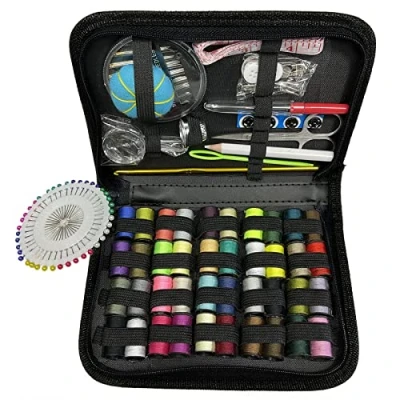 Image of Sewing Kit Box, 129 Pieces Portable Mini Accessories, for Adults with Needles Thread Scissors, Measure Tape