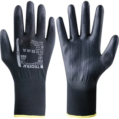 Image of Ejendals 866 Tegera PU Palm side Coated Black Gloves Size 10