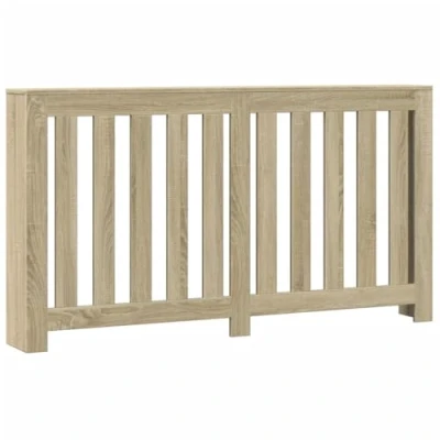 Image of vidaXL Radiator Cover Heater Shelf Sonoma Oak Engineered Wood 149x20x82 cm Modern Slatted Design