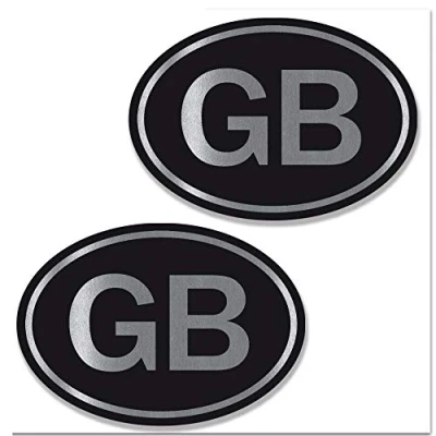 Image of Biomar Labs® 2 x Vinyl Stickers Silver Decals UK Union Jack GB National England United Kingdom Flag Car Motorcycle Helmet B 258