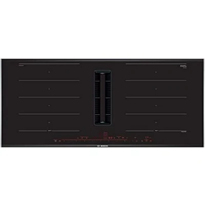 Image of Bosch PXX875D67E 80cm Induction Hob with Integrated Ventilation System Black