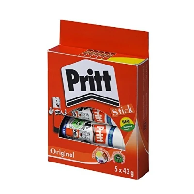 Image of Pritt Solid Washable Non Toxic Stick Glue, 43 g Large, Pack of 15