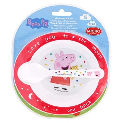 Image of Stor Micro Toddler Set 2 PCS. (Bowl and Spoon) Peppa Pig Little ONE, Multicoloured, Estándar