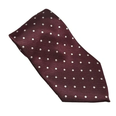 Image of Equetech Unisex Polka Dot Showing Riding Tie (Maroon/White)