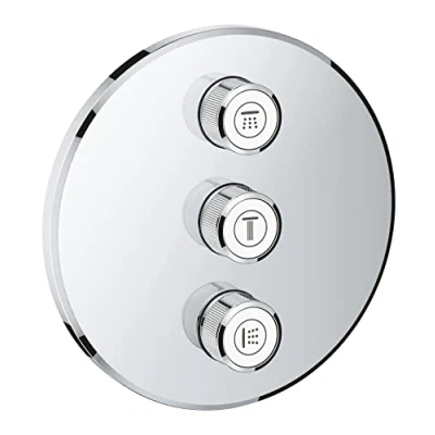 Image of GROHE Grohtherm Smartcontrol Triple Volume Control Trim Set for Concealed Installation, with Three Valves Round Shape, Chrome Finish, Made In Germany By 29122000