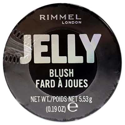Image of Rimmel London Jelly Blush Blusher, Long lasting and Water Based Bouncy Formula for Dewy Skin Look, Berry Bounce, 5.53g