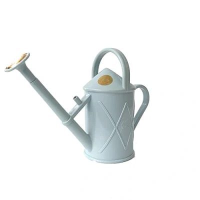Image of Indoor Plastic Watering Can The HAWS Bartley Burbler Two Pint Pot Waterer Fine Spray Rose Duck Egg Blue