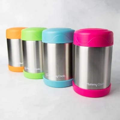 Image of Mummy Cooks 450ml Insulated Food Flask (450ml Pink)