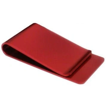 Image of Personalised Large Red Aluminium Money Clip Engraved Gift