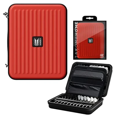 Image of TARGET Darts Takoma Wallet, XXL Size, Red Case Holds 24 Protective EVA Dart Holder with Double Zip Lock Inner Pouches Professional Accessories