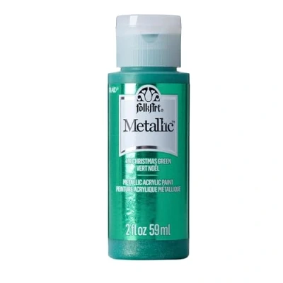 Image of FolkArt Metallic Acrylic Paint in Assorted Colors (2 oz), 6102, 2 Ounce Green Christmas