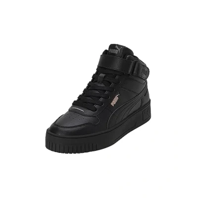 Image of Puma Women Carina Street Mid Sneakers, Black Rose Gold, 8 UK