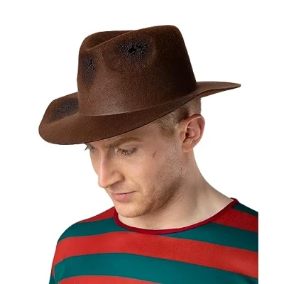 Image of Wicked Costumes Adult Brown Nightmare Fedora Worn Look