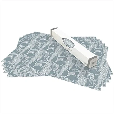 Image of the Master Herbalist Fragrant FRESH LINEN Scented Drawer Liners in a CLASSICAL HERON Design (ROLLED) Pack of 5 Sheets Contains Essential Oils Made UK