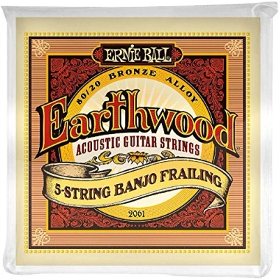 Image of Ernie Ball P02061 Earthwood 5 String Banjo Frailing Loop End 80/20 Bronze Acoustic Guitar Strings 10 24 Gauge