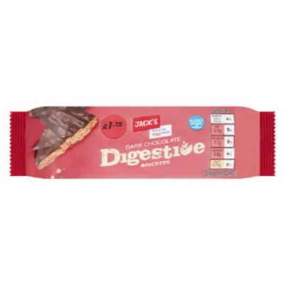 Image of Jack&#039;s Dark Chocolate Digestive Biscuits 200g x Case of 12