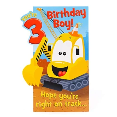 Image of Disney You&#039;re 3 Big Digger 3rd Birthday Greeting Card Character Cards