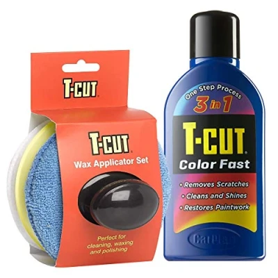 Image of T Cut Dark Blue Scratch Remover Color Fast Paintwork Restorer Car Polish 500ml plus a Wax Applicator Set with Handle * 13 Colours Available