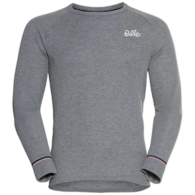 Image of ODLO TOP CREW NECK Active WARM Originals Top, Men&#039;s, Size: Small, Steel grey melange