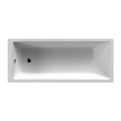 Image of Square Thin Edge Single Ended Straight Shower Bath with Leg Set, 1700mm x 700mm