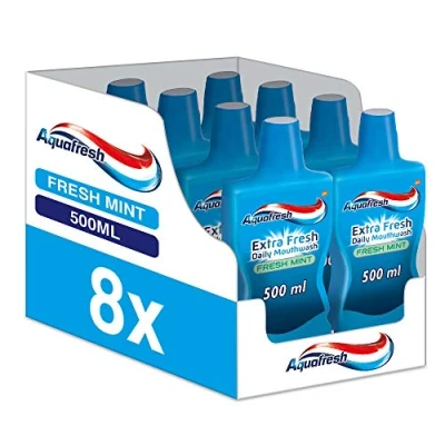 Image of Aquafresh Mouthwash Extra Fresh Daily Mint 8x500 ml