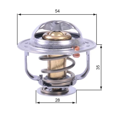Image of 4805178 Engine thermostat GATES TH43880G1 80C with gaskets/seals without housing CHEVROLET: Cruze Saloon, Captiva, Lacetti Hatchback