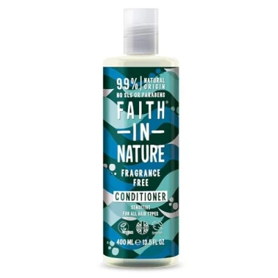 Image of Faith In Nature Natural Fragrance Free Conditioner, Sensitive, Vegan and Cruelty Free, No SLS or Parabens, For All Hair Types, 400 ml