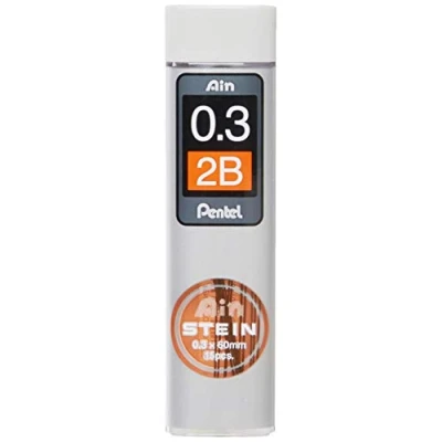 Image of Pentel Ain Stein Mechanical Refill Leads 0.3mm 2B 1 Tube of 15