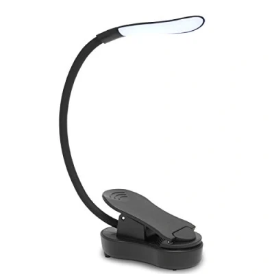 Image of Anmossi LED Book Light,Dimmable Reading Light with Touch Sensor,7 LEDs Lamp,3 Brightness Modes,USB Rechargeable Clip On Eye Care Lamp for Book,Reading in Bed,Tablet,Music Stand (Black)