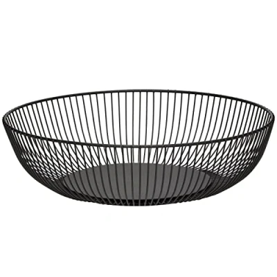 Image of NUTRIUPS Fruit Bowls Black Wire Basket for the Kitchen Bowl Large and Vegetables (Black