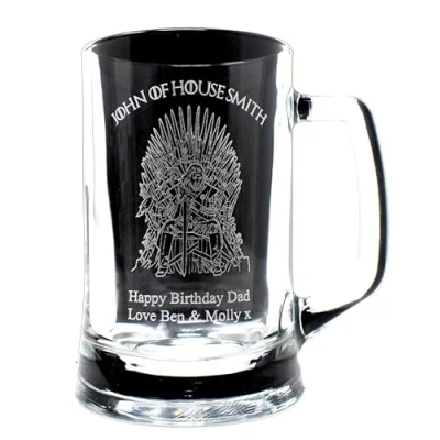 Image of Regalo Personalised Pint Glass Tankard Games of Thrones House Design (No Gift Box)