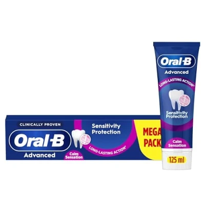 Image of Oral B Advanced Sensitivity Protection Calm Sensation Toothpaste Eucalyptus Peppermint Flavour 125ml