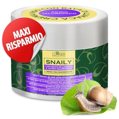 Image of LUMINER® 150ml Anti Wrinkle Face Cream with 70% Snail Slime and 100% Pure Hyaluronic Acid, Made In Italy, Natural Formula stain Aging Action Vitamin C