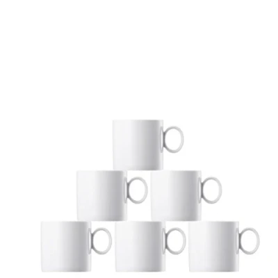 Image of Thomas Loft 11900 800001 29217 set of 6 mugs with handle 0.33 L white.