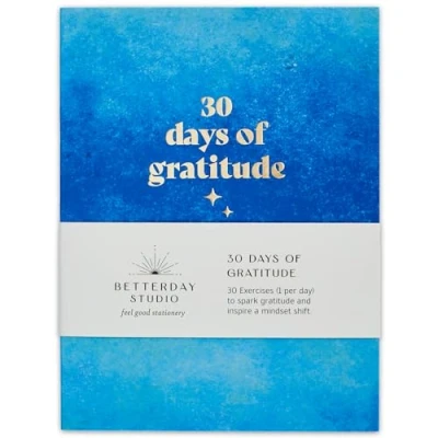 Image of 30 Days of Gratitude &amp; Positive Mental Health Journal, Journal for Women, Diary, Notebook Mindfulness Gifts (Blue)