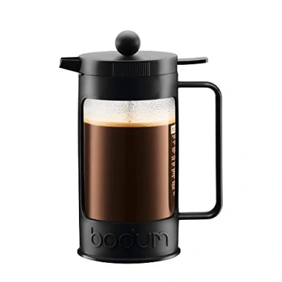 Image of BODUM Bean 8 Cup French Press Coffee Maker, Black, 1.0 l, 34 oz