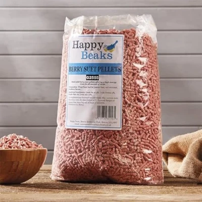 Image of Happy Beaks Berry Suet Pellets Wild Bird Food (3kg) High Energy, Protein Premium Feed