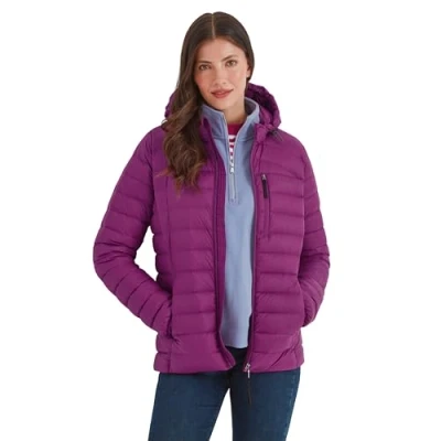 Image of TOG24 North RDS Womens Hooded Jacket Purple Berry Polyamide Size 10 UK